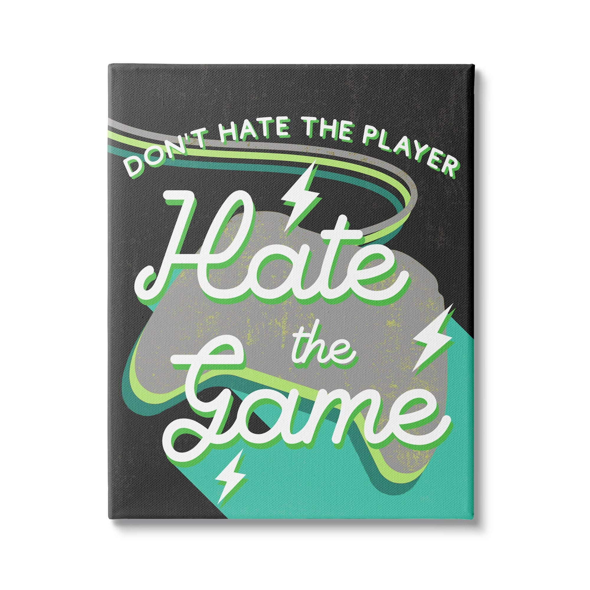 Stupell Industries Don't Hate the Player Phrase Green Video Games, 16 x 20, Design by Daphne Polselli