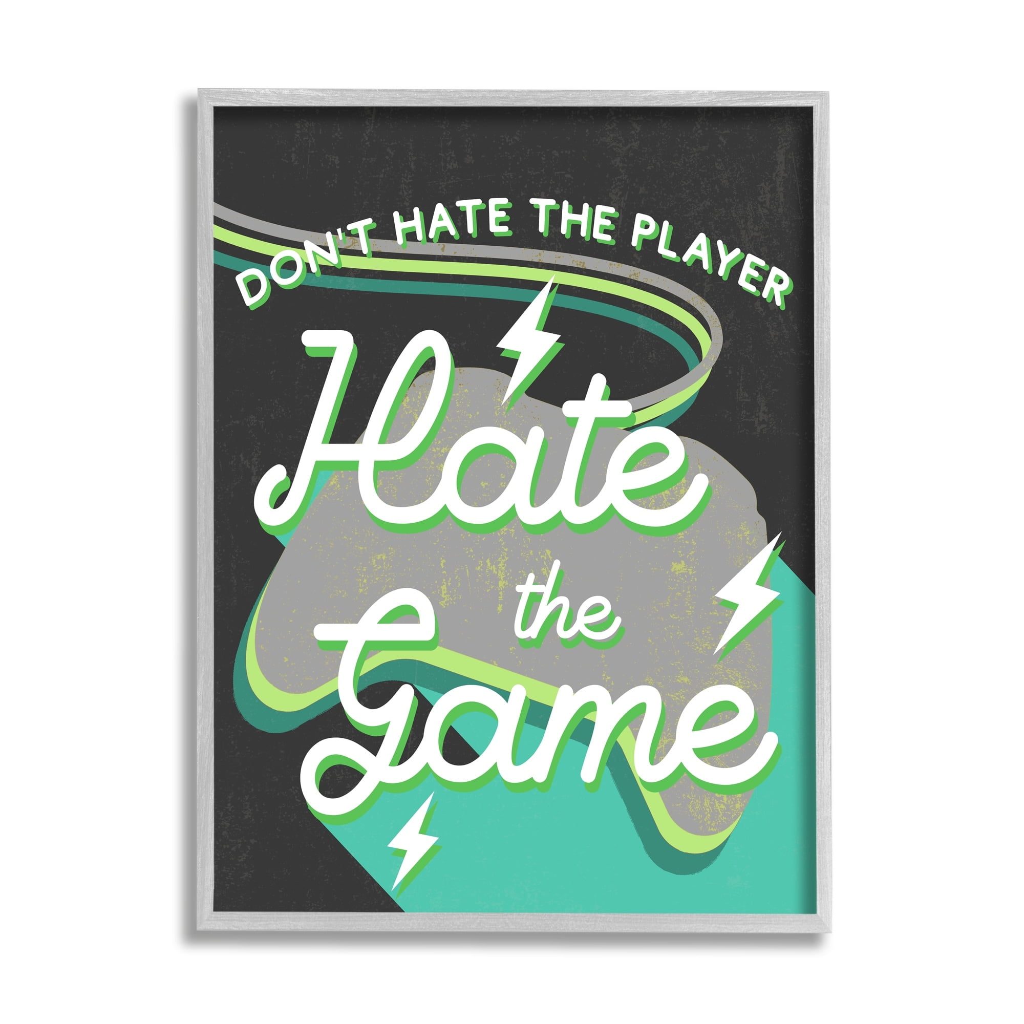 Stupell Industries Don't Hate the Player Phrase Green Video Games, 16 x 20, Design by Daphne Polselli