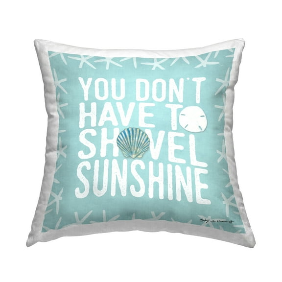 Stupell Industries Don't Have to Shovel Sunshine Funny Nautical Winter Coastal Blue,18 x 7 x 18 Decorative Pillows
