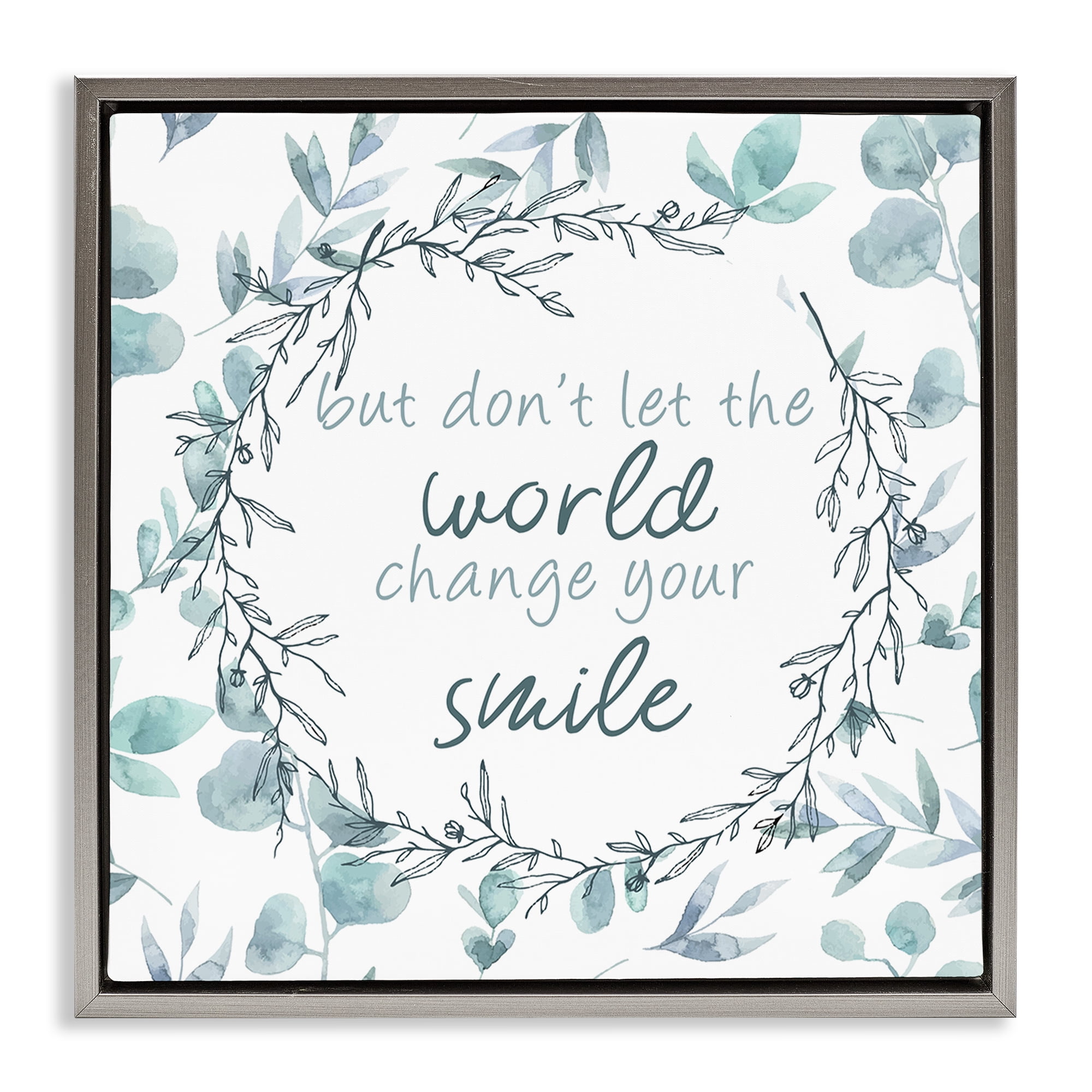 Stupell Industries Don't Let The World Change Gray Framed Floater Canvas Wall Art, design by Kim Allen