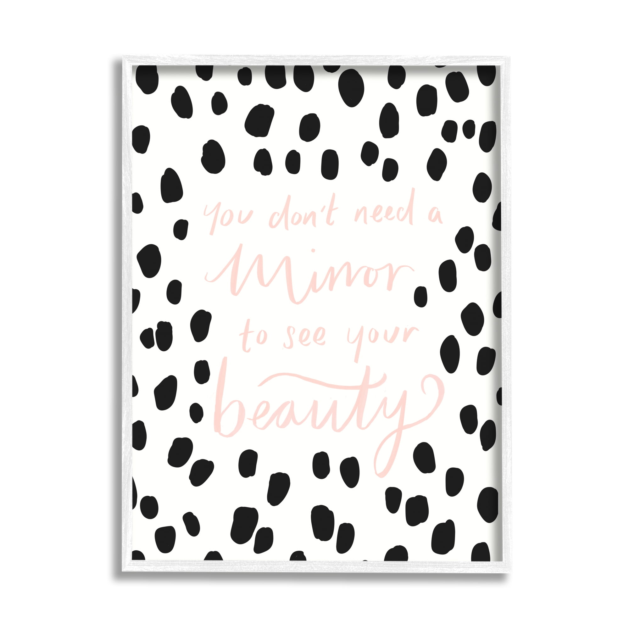 Stupell Industries Don't Need A Mirror Sentiment Beauty Positivity Polka-Dots, 16 x 20, Designed by Heather McLaughlin