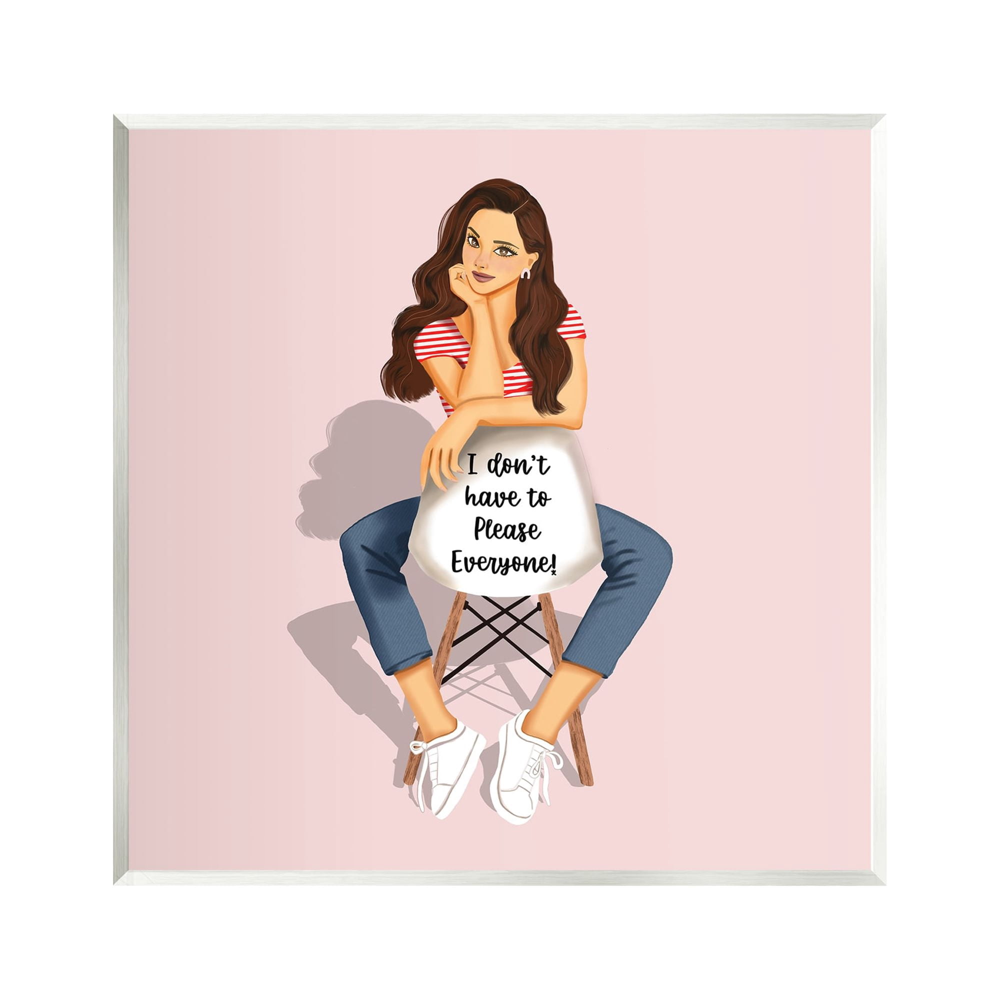Stupell Industries Don't Please Everyone Girl Abstract Painting Unframed Art Print Wall Art, 12 x 12