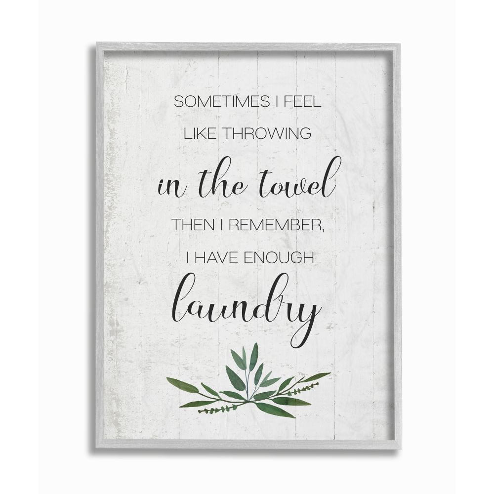 Stupell Industries Don't Throw In the Towel Phrase Laundry Reference Designed by Daphne Polselli