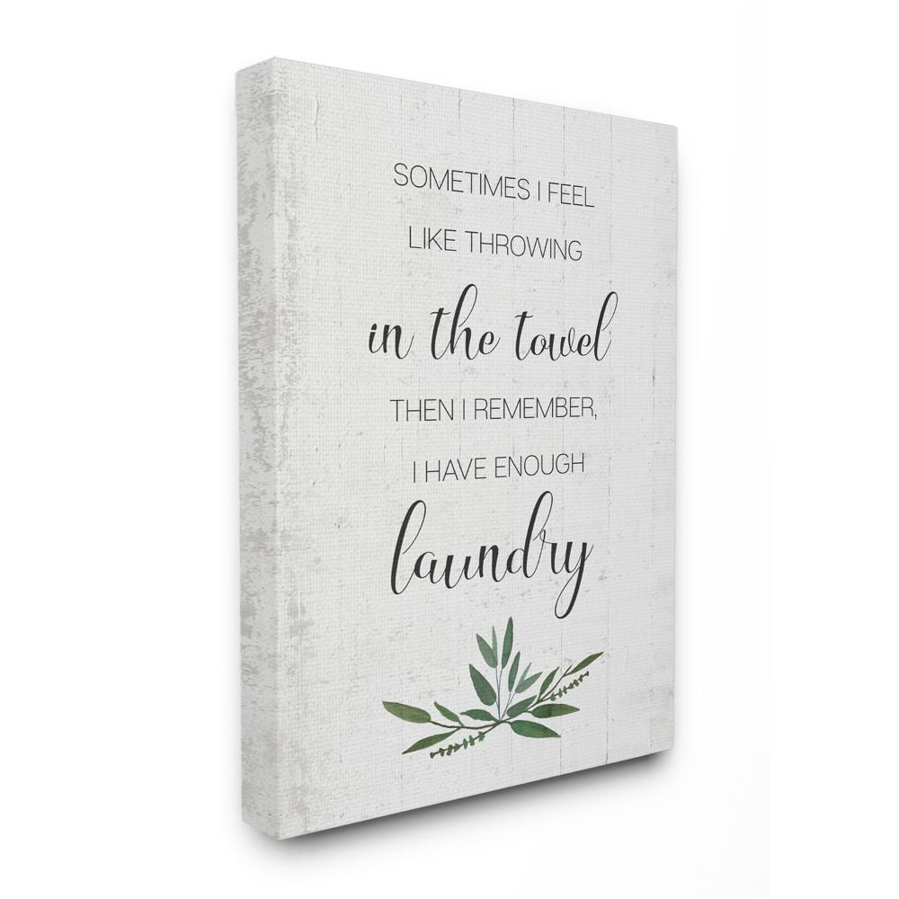 Stupell Industries Don't Throw In the Towel Phrase Laundry Reference Designed by Daphne Polselli