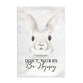 thumbnail image 1 of Don't Worry Be Hoppy Easter Bunny Rabbit Pun Wall Plaque Art, 10 x 15, By Lettered and Lined, 1 of 6