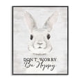 thumbnail image 1 of Don't Worry Be Hoppy Easter Bunny Rabbit Pun Black Framed Giclee Art, 16 x 20, By Lettered and Lined, 1 of 7