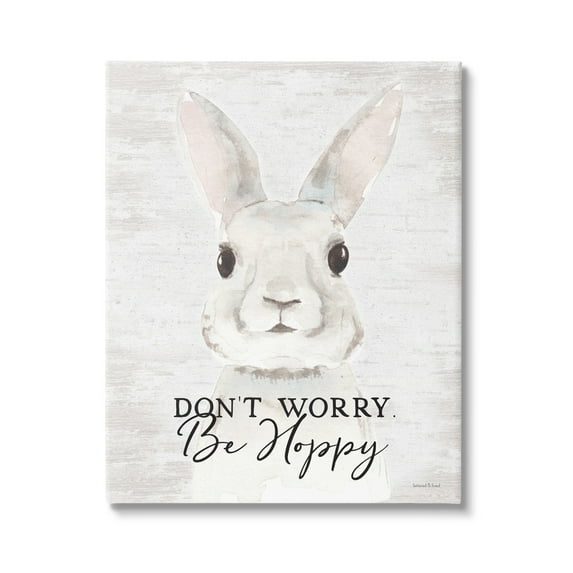 Stupell Industries Don't Worry Be Hoppy Easter Bunny Rabbit Pun,30 x 40, Design by Lettered and Lined