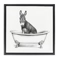 thumbnail image 1 of Stupell Industries Donkey in Bathtub Sketch Animals & Insects Drawing Black Floater Framed Canvas Art Print Wall Art, 18 x 18, 1 of 9