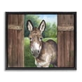 thumbnail image 1 of Stupell Industries Cottage Donkey in Wooden Gate Black Floating Frame Canvas Art, 21 x 17, by George Dyachenko, 1 of 8