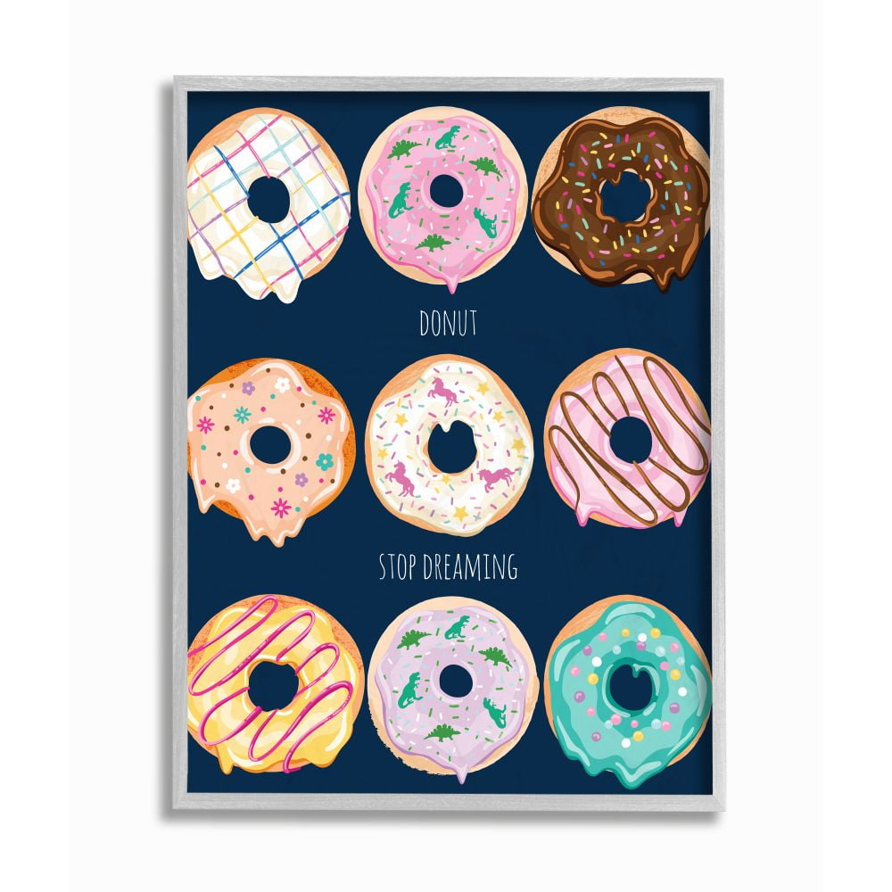 Gray Framed Motivational Dessert Pun Wall Art, 11x14
