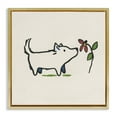 thumbnail image 1 of Stupell Industries Doodle Dog & Flower Plants & Flowers Painting Gold Floater Framed Canvas Art Print Wall Art, 18 x 18, 1 of 10