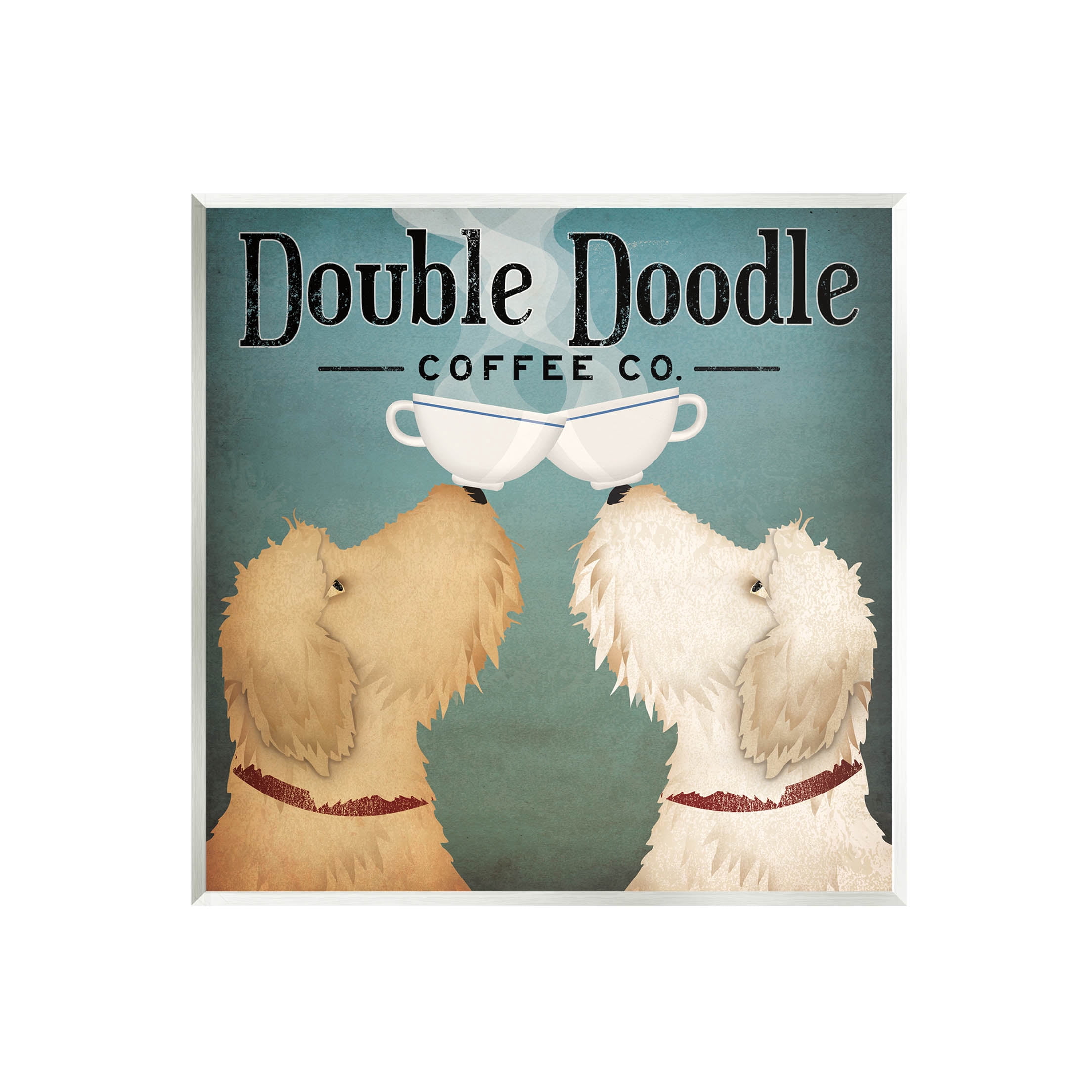 Stupell Industries Doodle Dog Vintage Coffee Company Sign Graphic Art Unframed Art Print Wall Art, Design by Ryan Fowler