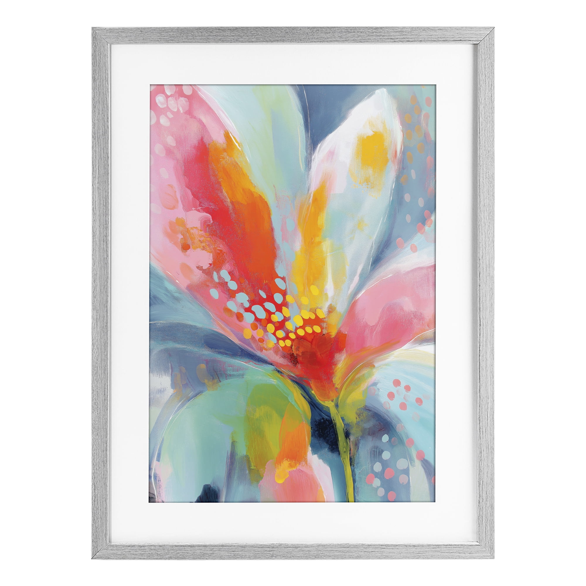 Stupell Industries Dotted Bloom Expression Gray Framed Print Under Glass, design by Chromatic Storm Studio