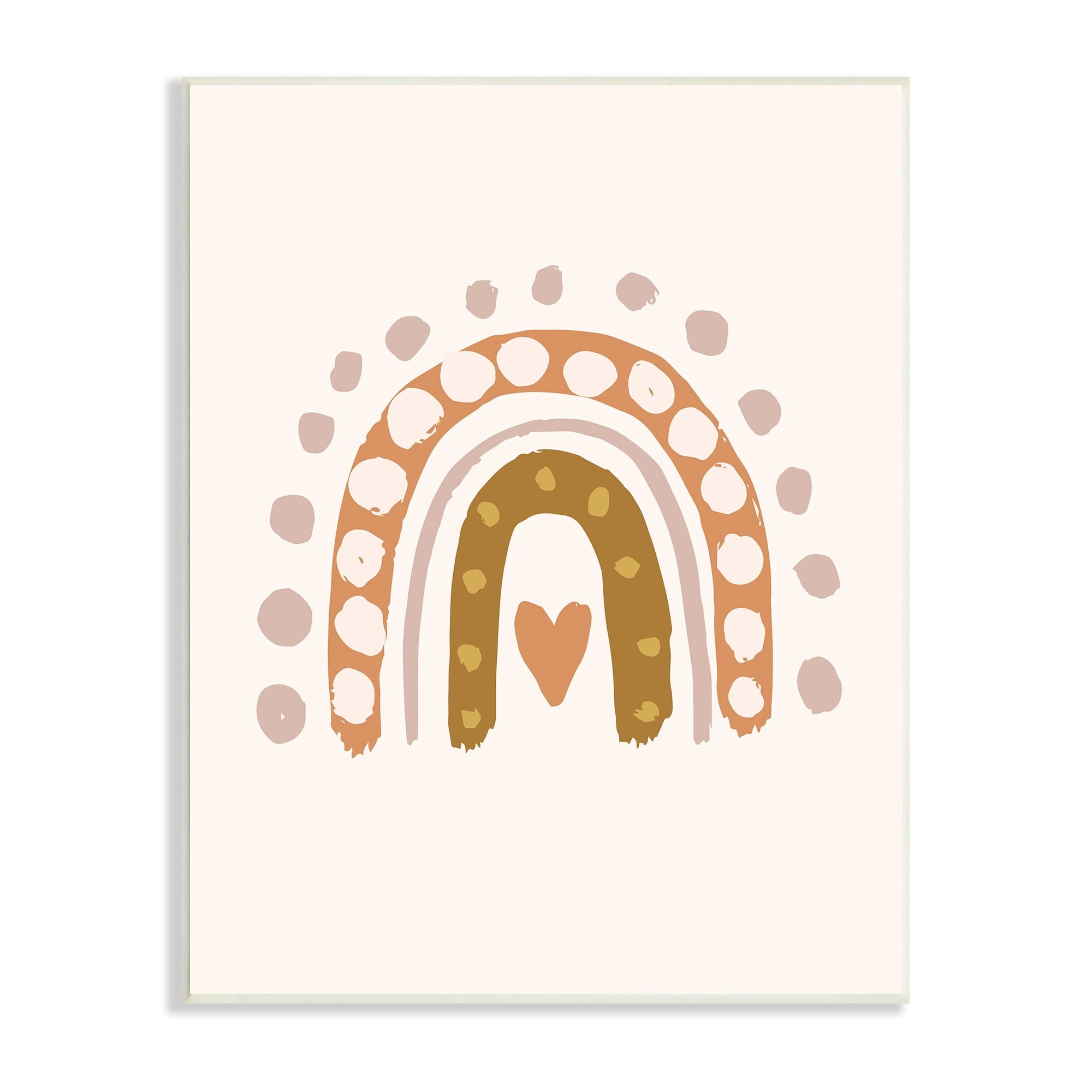 Stupell Industries Dotted Bohemian Rainbow Heart Symbol Kid's Art,13 x 19, Design by Caroline Alfreds