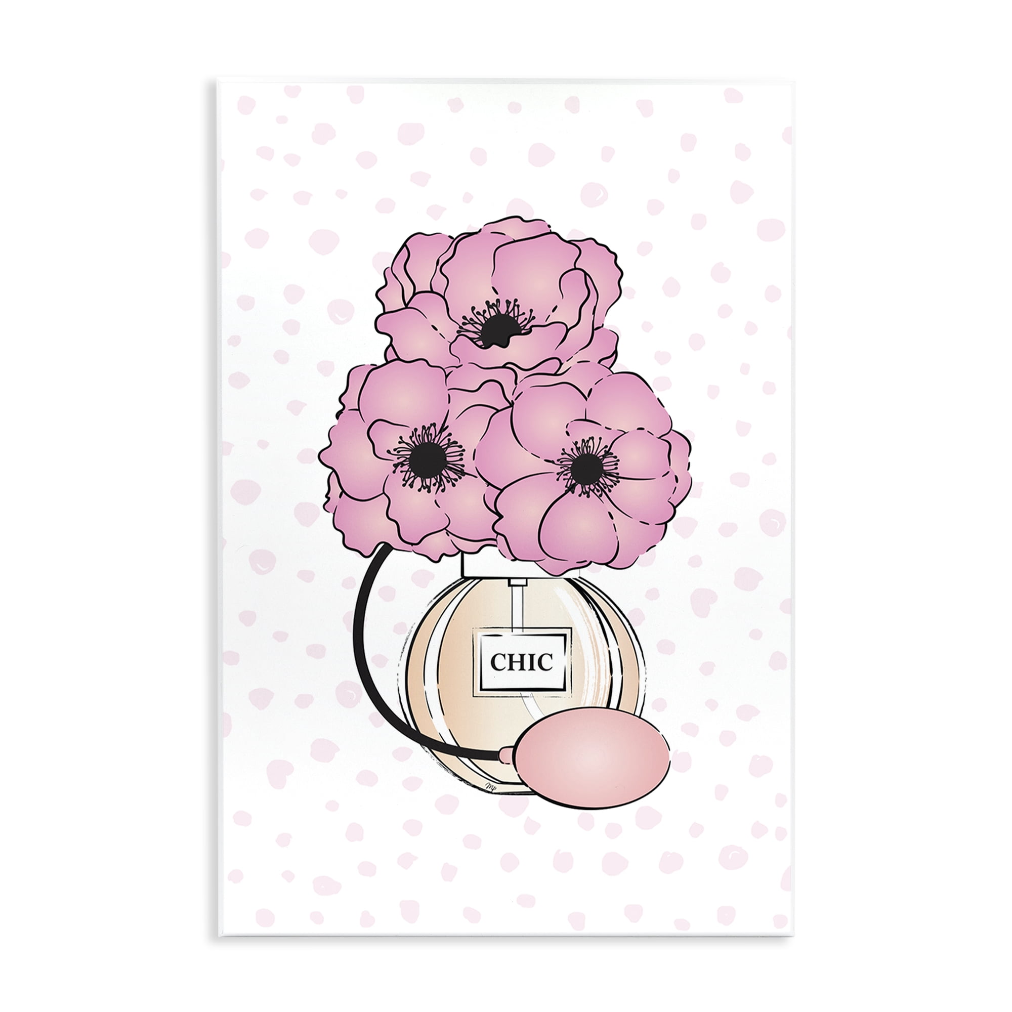Stupell Industries Dotted Floral Perfume Fashion Painting Unframed Art Print Wall Art, 13 x 19