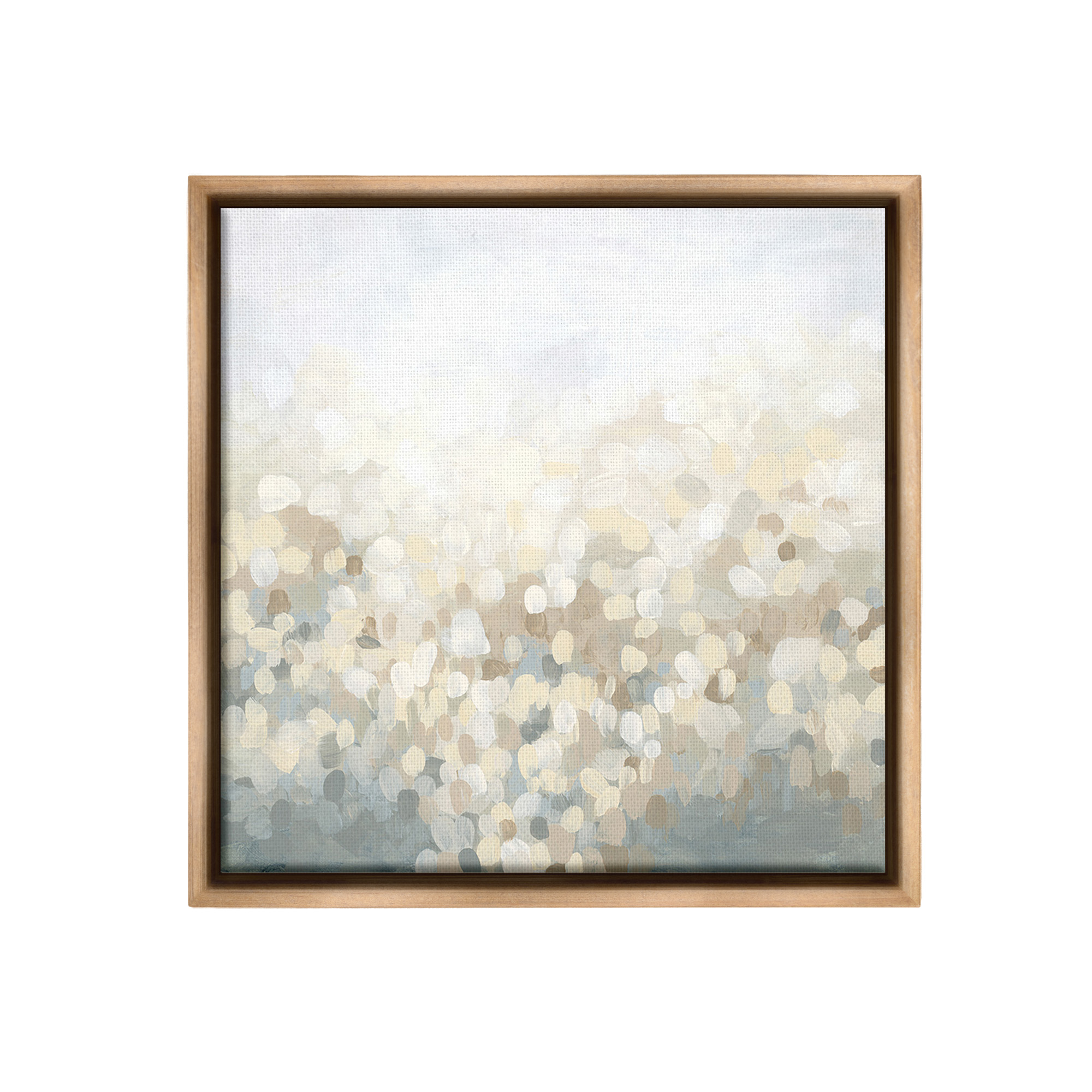 Stupell Industries Dotted Neutral Gradient Abstract Painting Brown Floater Framed Canvas Art Print Wall Art, 25 x 25