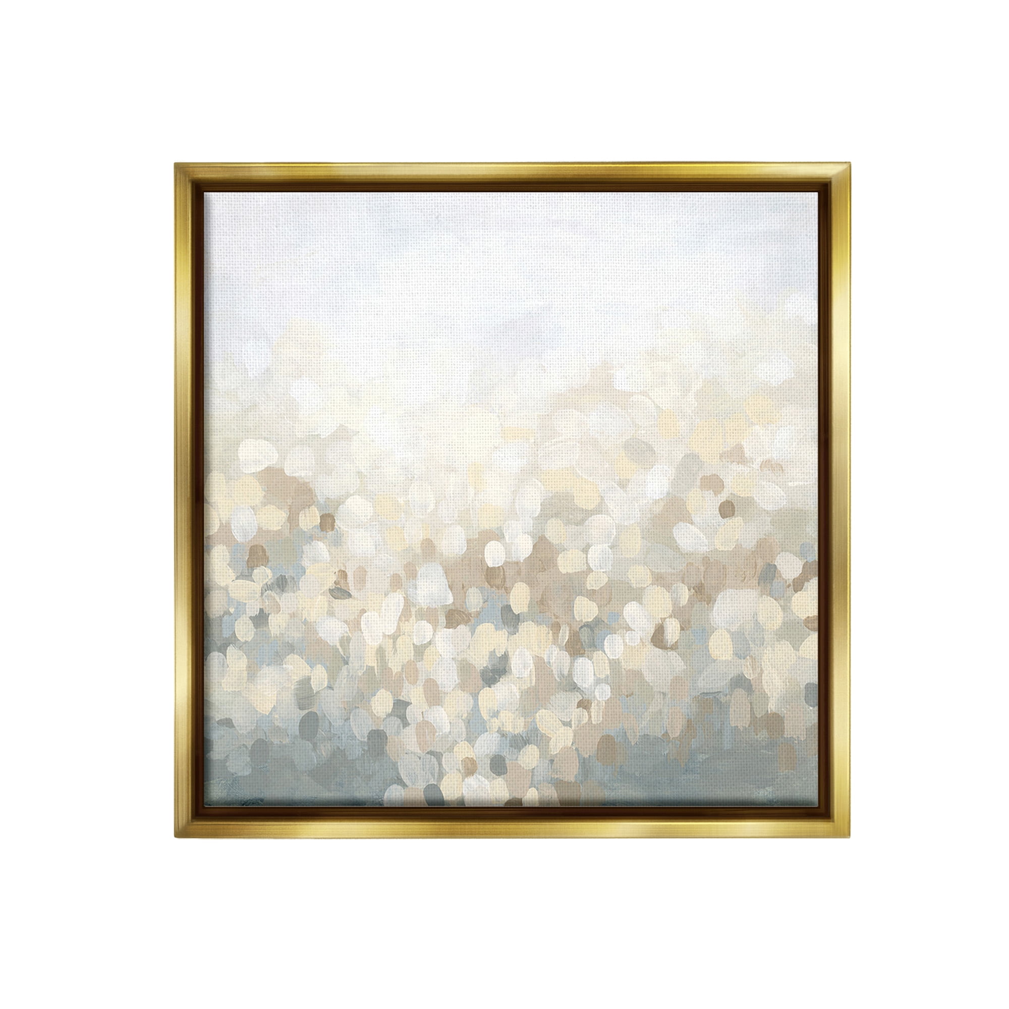 Stupell Industries Dotted Neutral Gradient Abstract Painting Gold Floater Framed Canvas Art Print Wall Art, 25 x 25