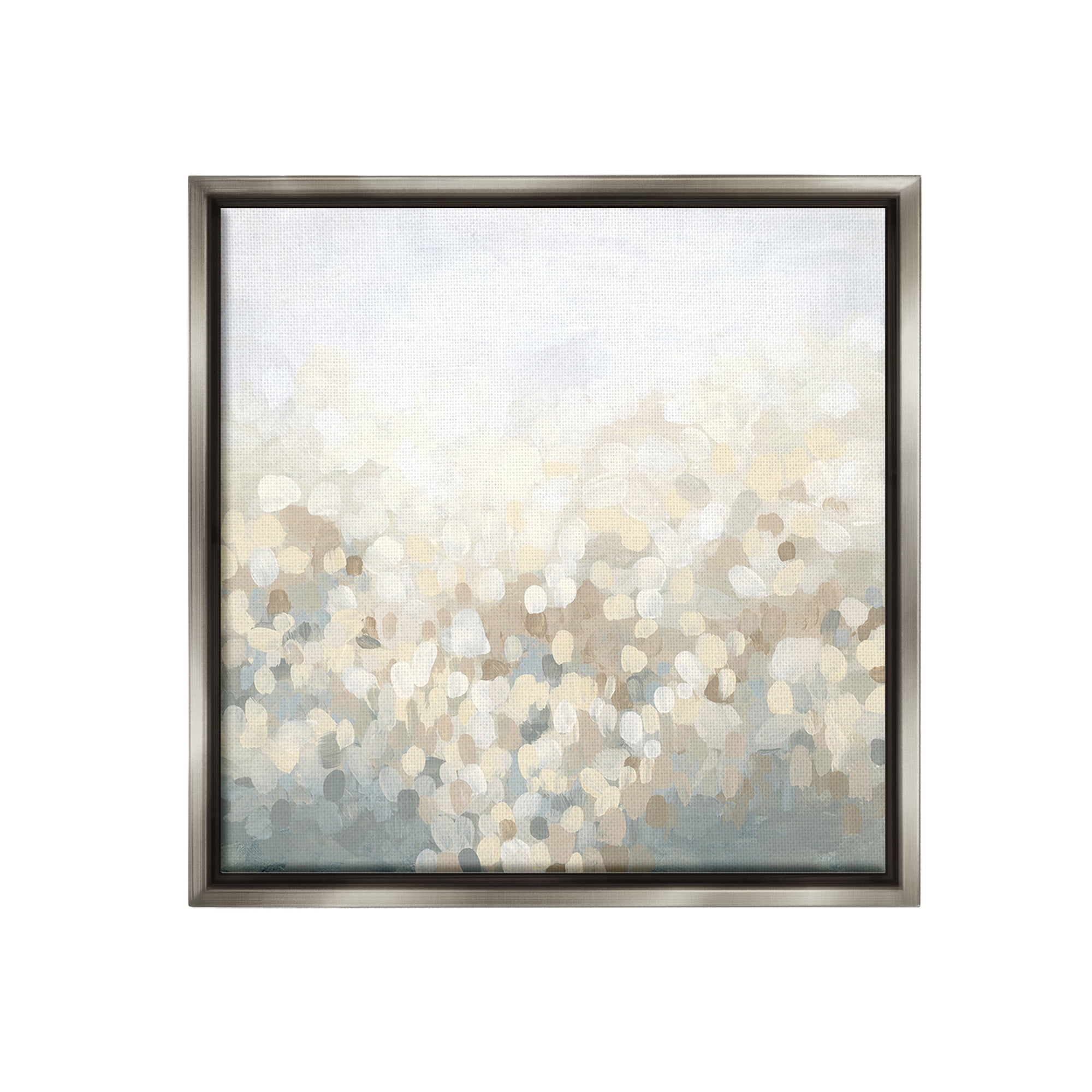Stupell Industries Dotted Neutral Gradient Abstract Painting Gray Floater Framed Canvas Art Print Wall Art, 18 x 18
