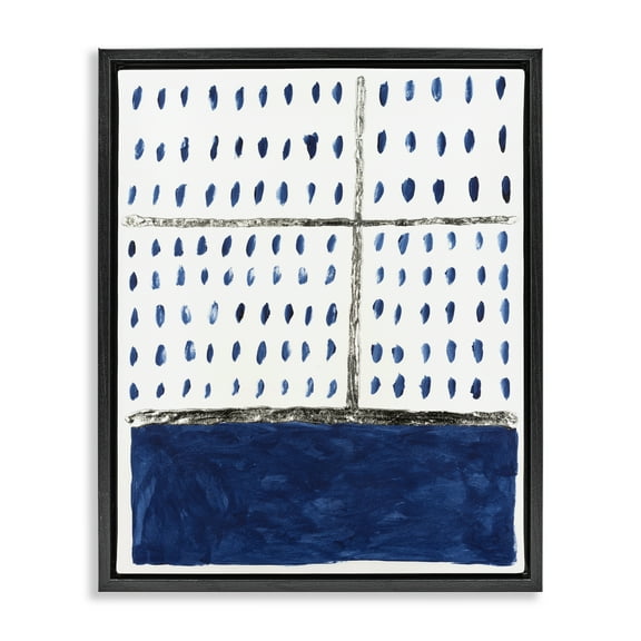 Stupell Industries Dotted Pattern Impression Abstract Painting Black Floater Framed Canvas Art Print Wall Art, 17 x 21