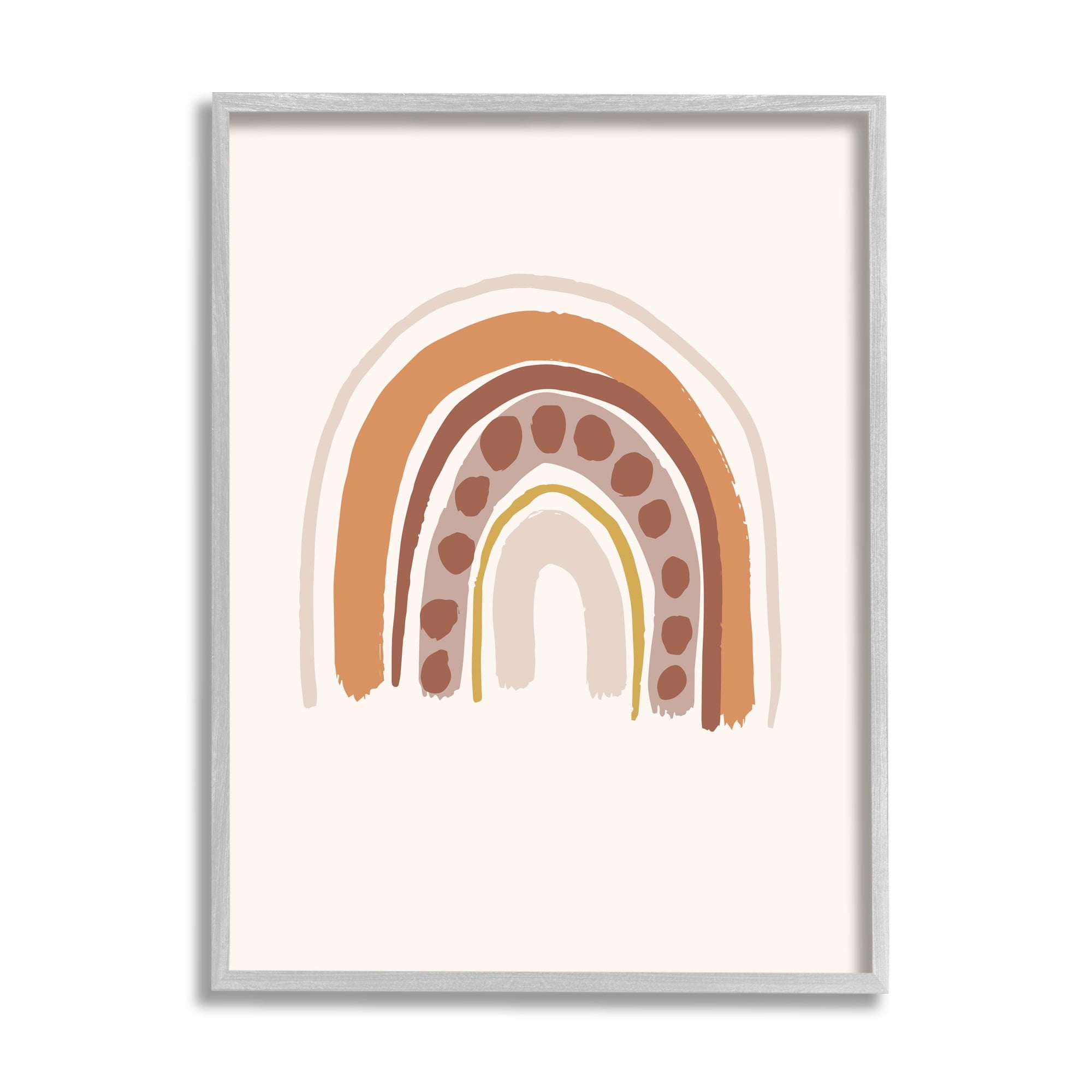 Stupell Industries Dotted Rainbow Striped Doodle Natural Earth Palette,11 x 14, Design by Caroline Alfreds