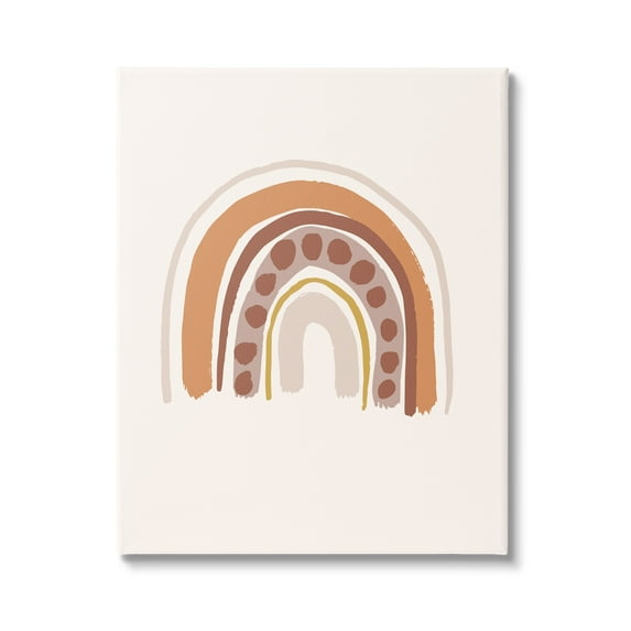 Stupell Industries Dotted Rainbow Striped Doodle Natural Earth Palette,16 x 20, Design by Caroline Alfreds