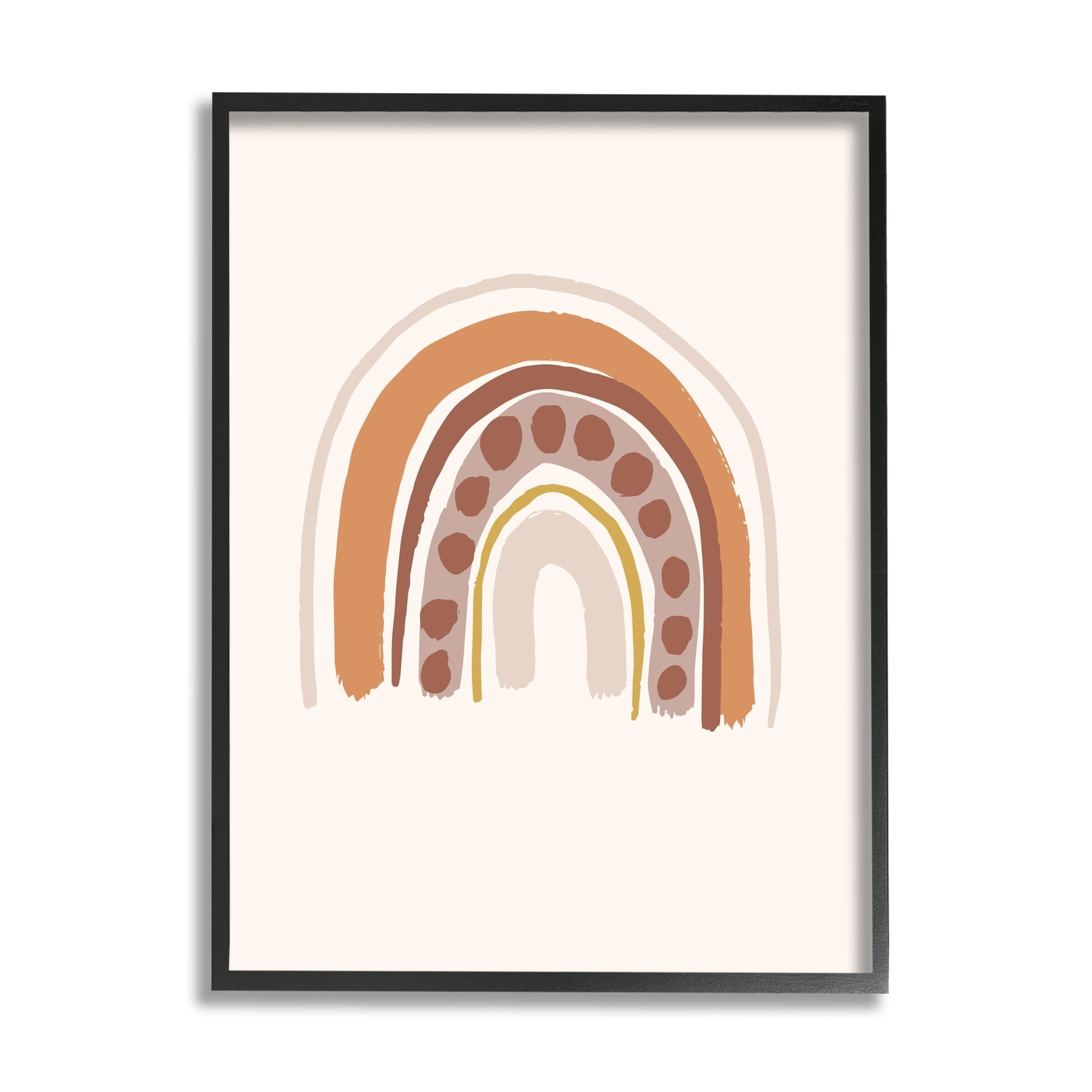 Stupell Industries Dotted Rainbow Striped Doodle Natural Earth Palette,16 x 20, Design by Caroline Alfreds