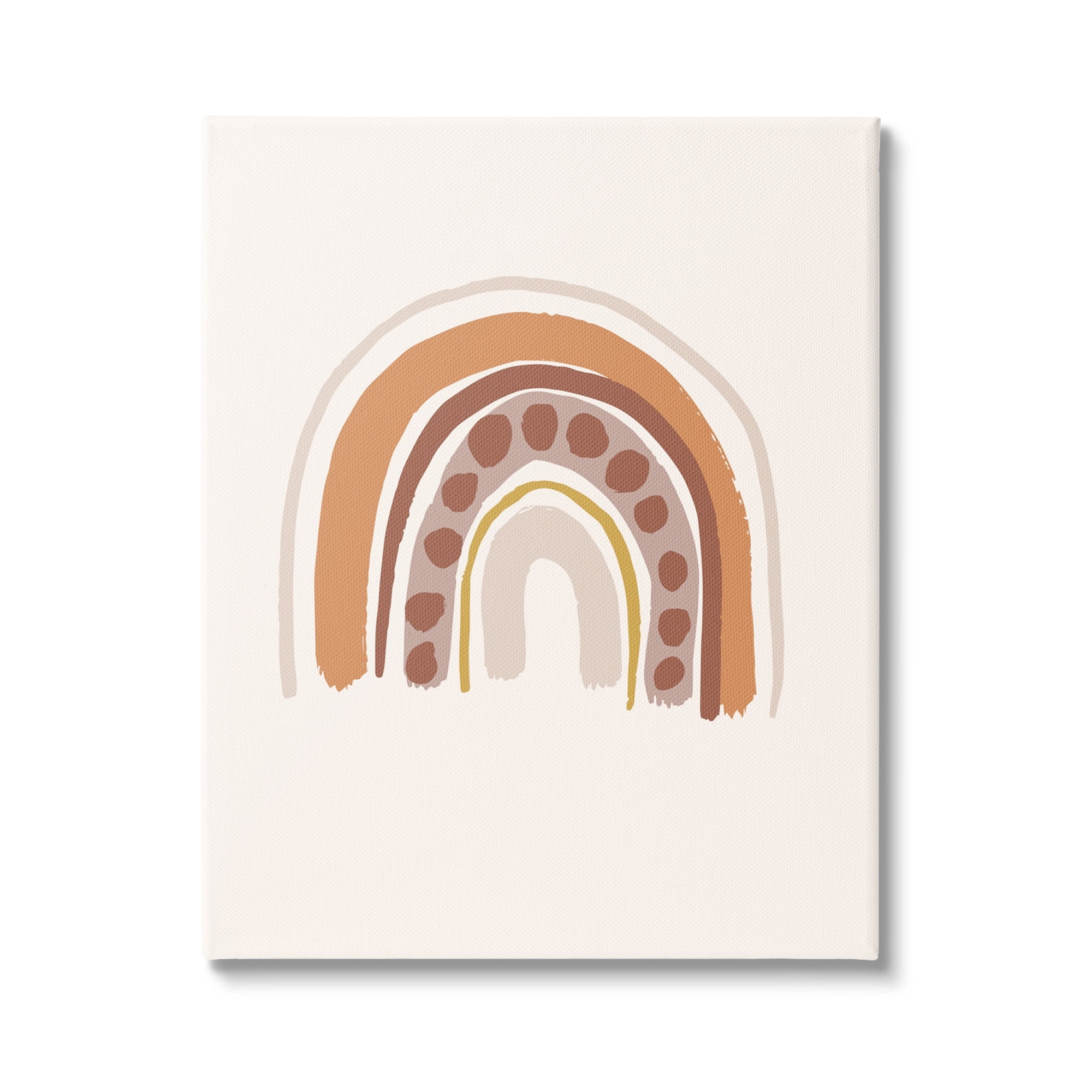 Stupell Industries Dotted Rainbow Striped Doodle Natural Earth Palette,36 x 48, Design by Caroline Alfreds
