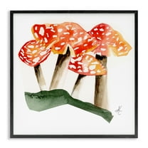 Stupell Industries Dotted Red Mushrooms Plants & Flowers Painting Black Framed Art Print Wall Art, 12 x 12