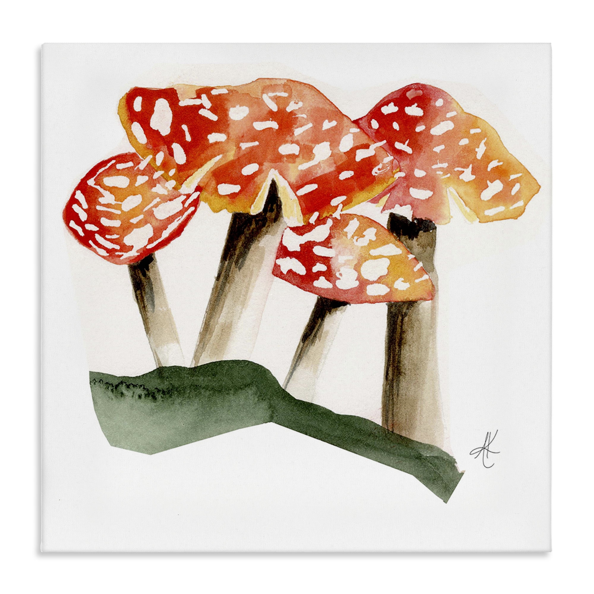 Stupell Industries Dotted Red Mushrooms Plants & Flowers Painting Wrapped Canvas Art Print Wall Art, 24 x 24