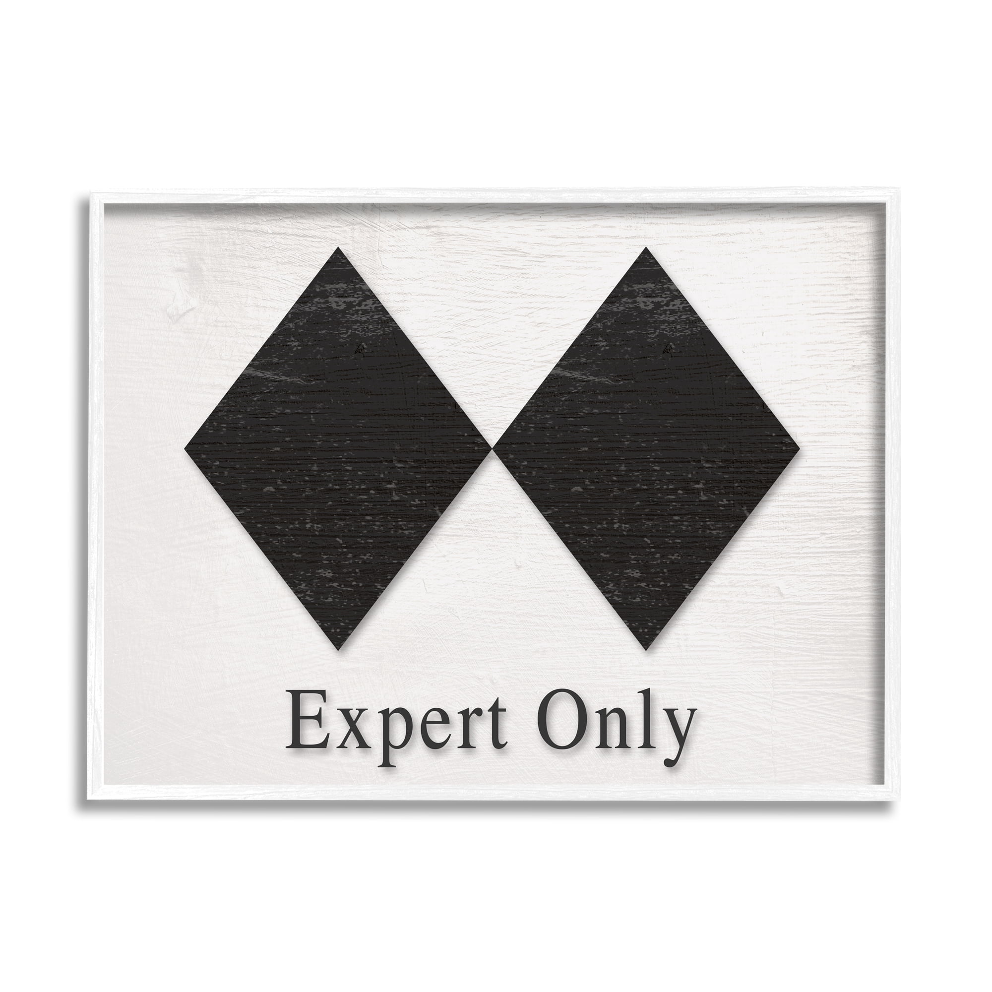 Stupell Industries Double Black Diamond Ski Sport Symbol Experts Only, 14 x 11, Design by Daphne Polselli