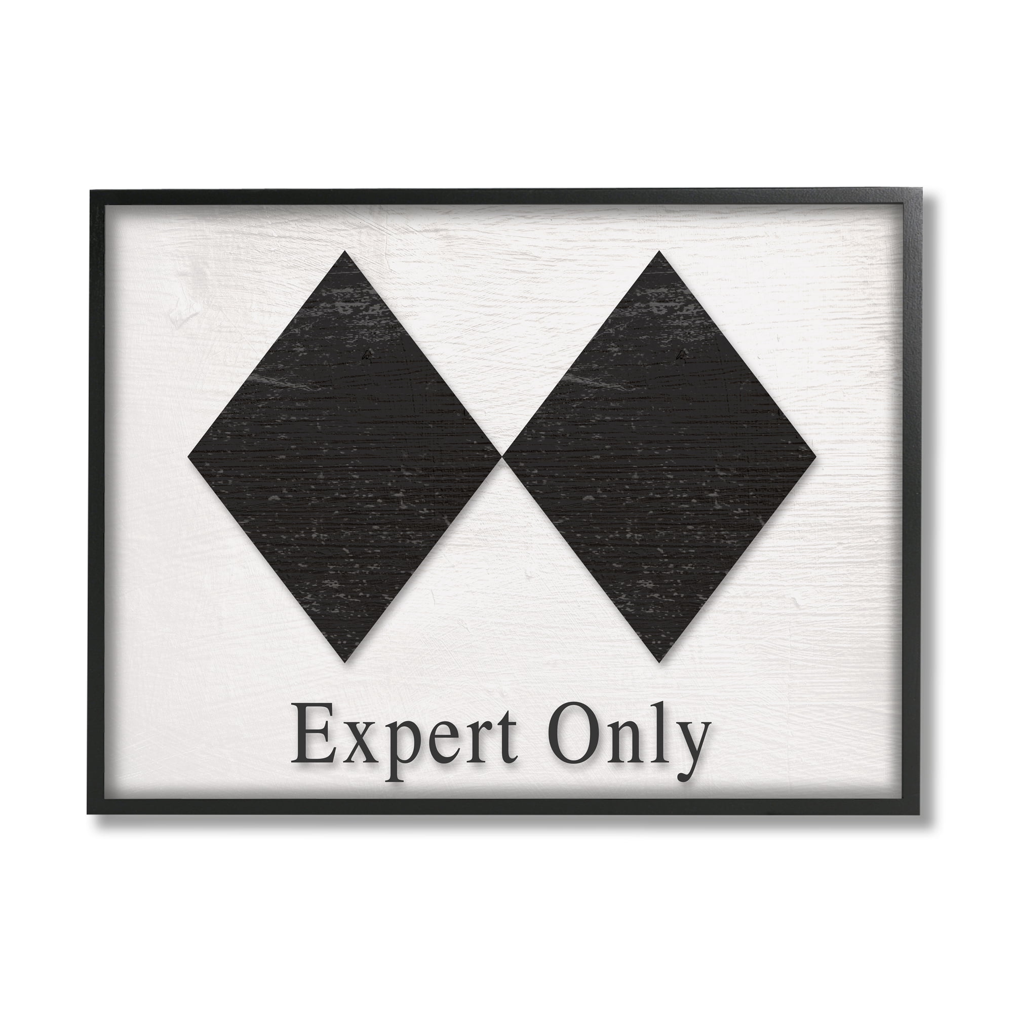 Stupell Industries Double Black Diamond Ski Sport Symbol Experts Only, 14 x 11, Design by Daphne Polselli