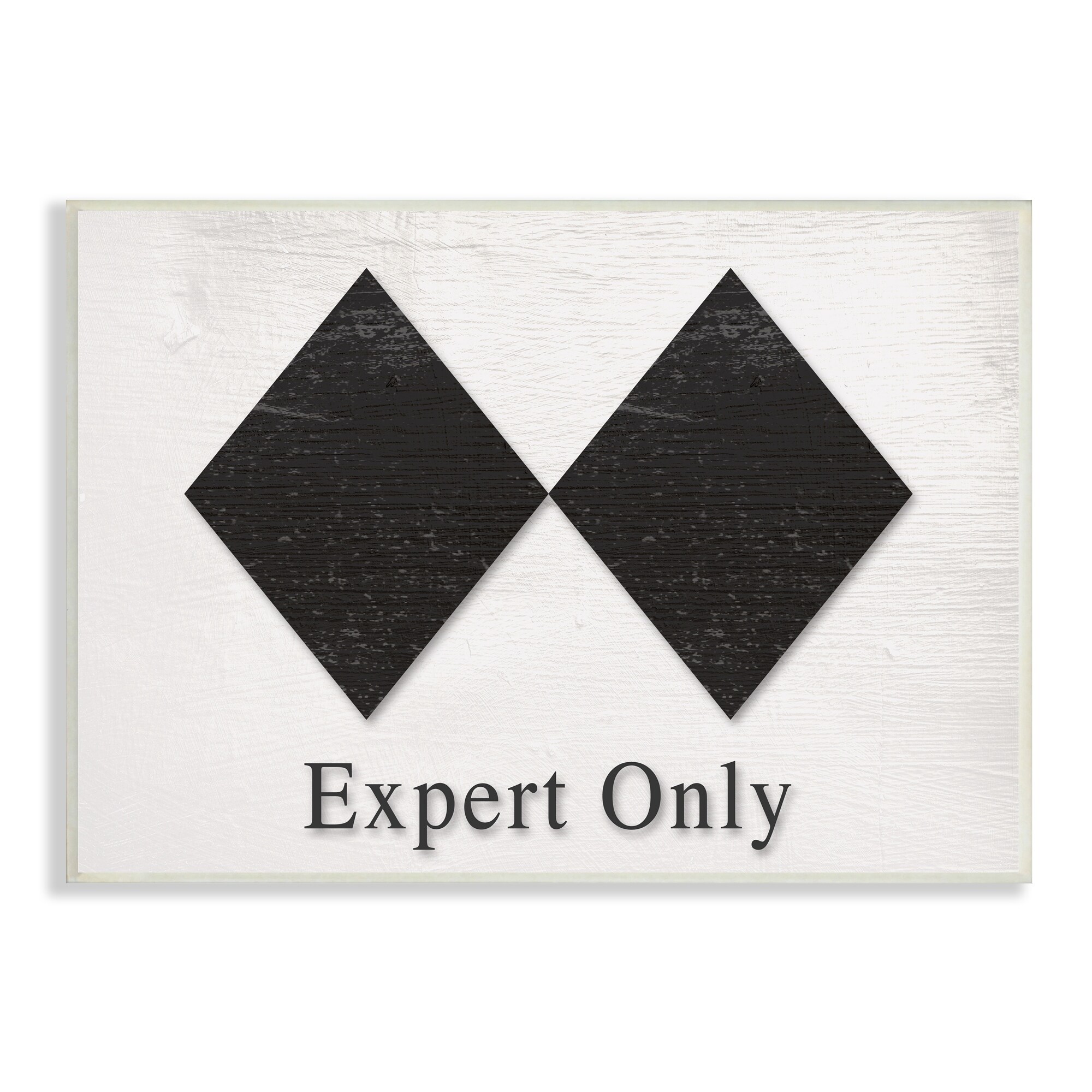 Stupell Industries Double Black Diamond Ski Sport Symbol Experts Only, 19 x 13, Design by Daphne Polselli