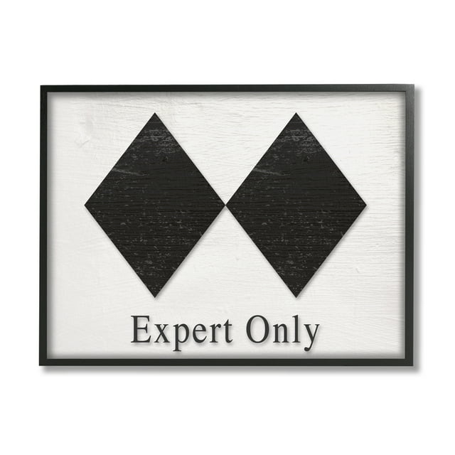 Stupell Industries Double Black Diamond Ski Sport Symbol Experts Only, 20 x 16, Design by Daphne Polselli