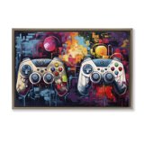 Stupell Industries Modern Double Controller Modern Gamer Brown Floating ...