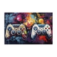 thumbnail image 1 of Stupell Industries Modern Double Controller Modern Gamer Canvas Art, 30 x 20, by Lazar Studio, 1 of 8