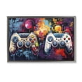 thumbnail image 1 of Stupell Industries Modern Double Controller Modern Gamer Gray Floating Frame Canvas Art, 25 x 17, by Lazar Studio, 1 of 8