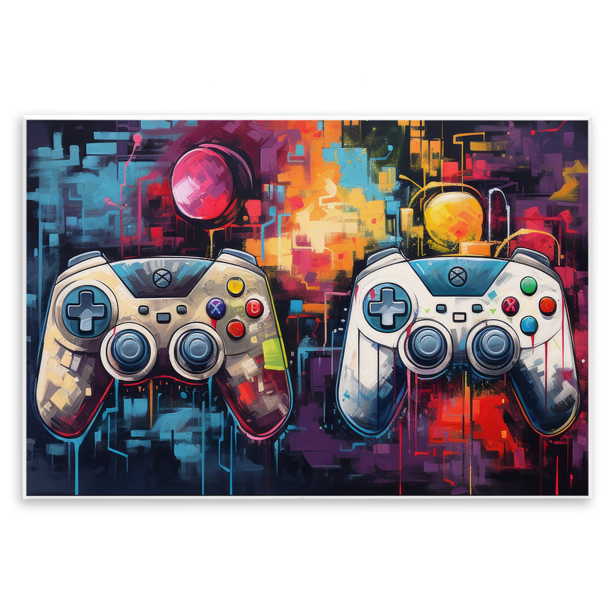 Stupell Industries Double Controller Modern Gamer Wall Plaque Art, design by Lazar Studio