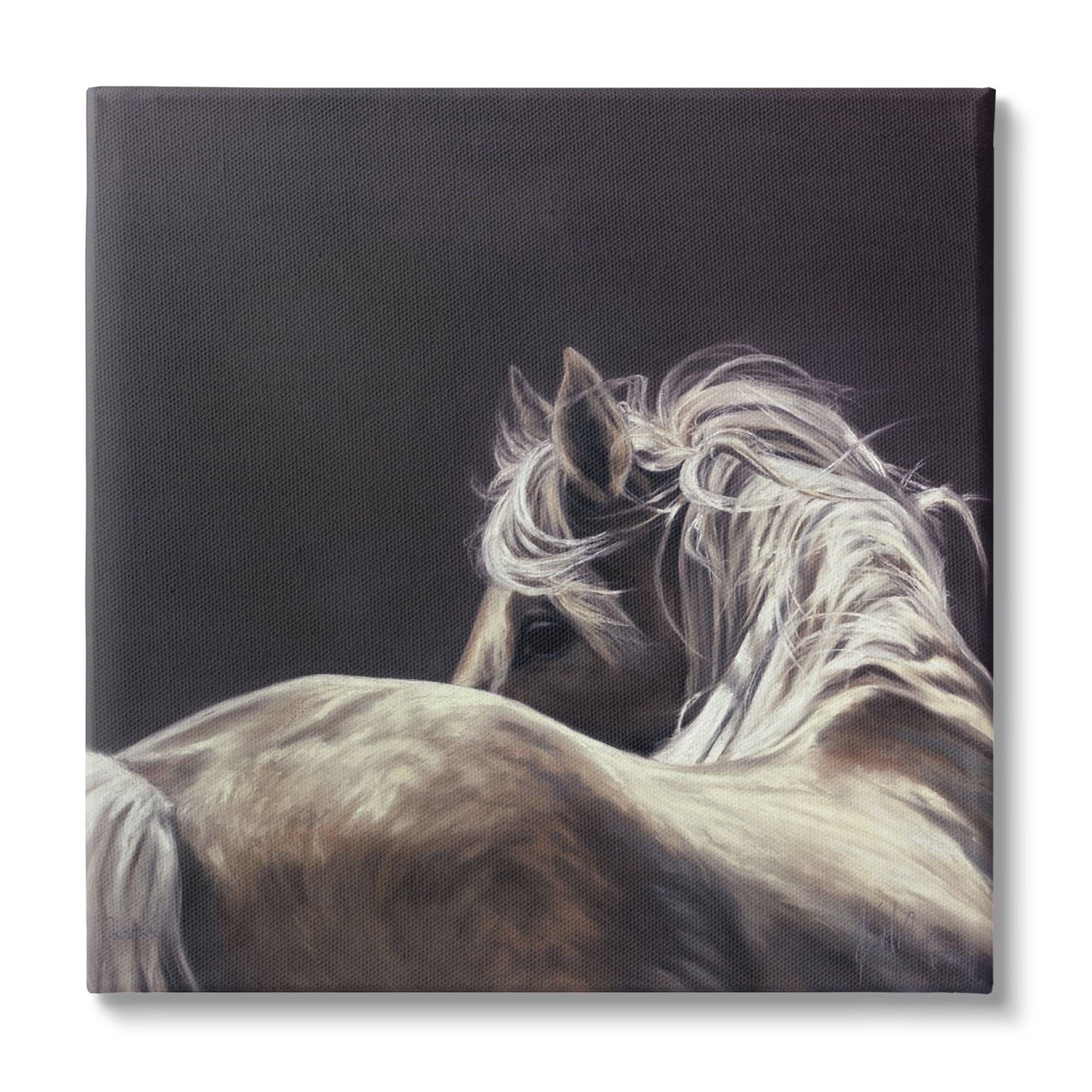 Stupell Industries Double Take Horse Portrait Animals & Insects Painting Gallery Wrapped Canvas Print Wall Art, 24 x 24