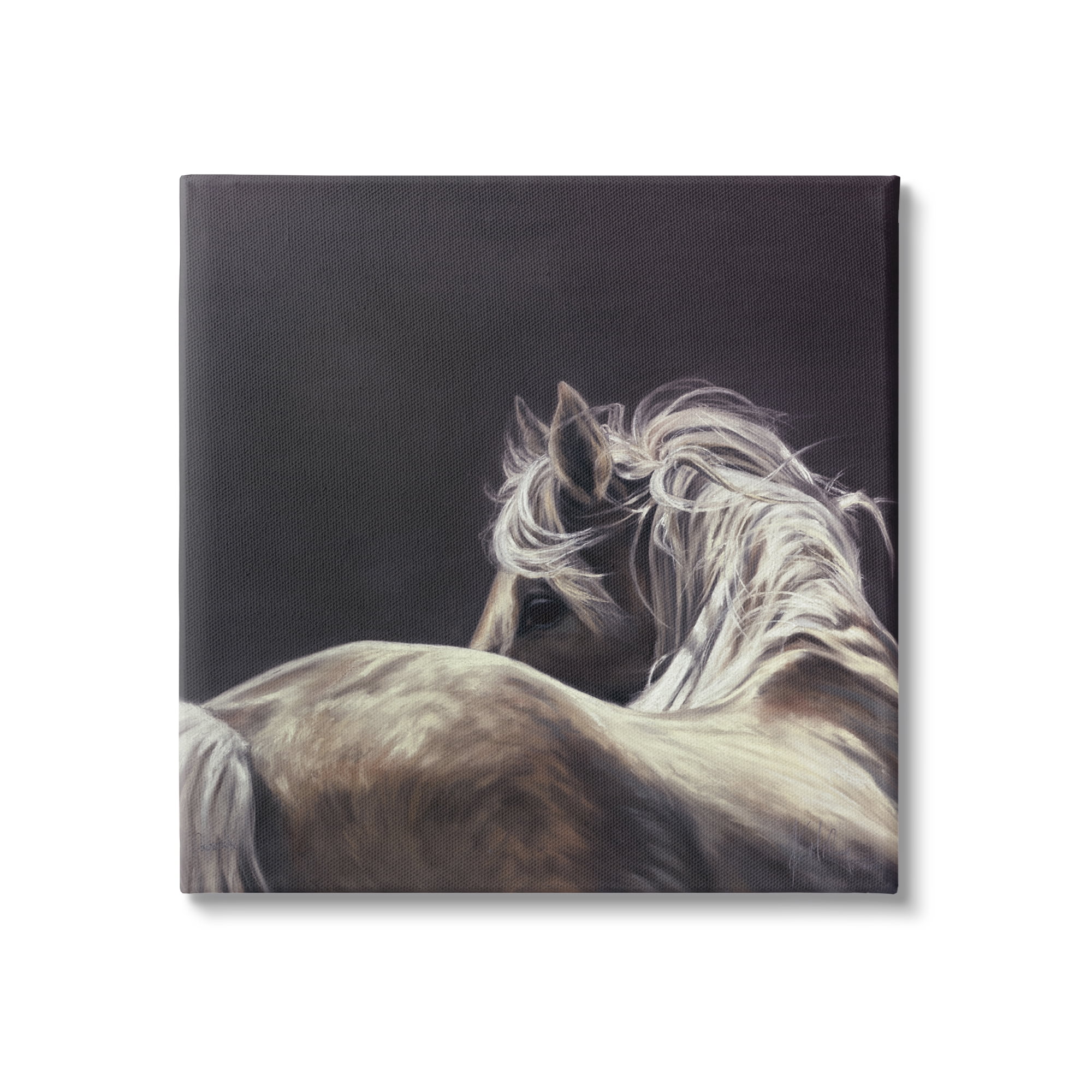 Stupell Industries Double Take Horse Portrait Animals & Insects Painting Gallery Wrapped Canvas Print Wall Art, 36 x 36