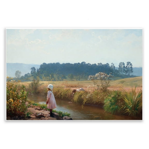 Stupell Industries Down By The River Landscape & Nature Painting Unframed Art Print Wall Art, 15 x 10