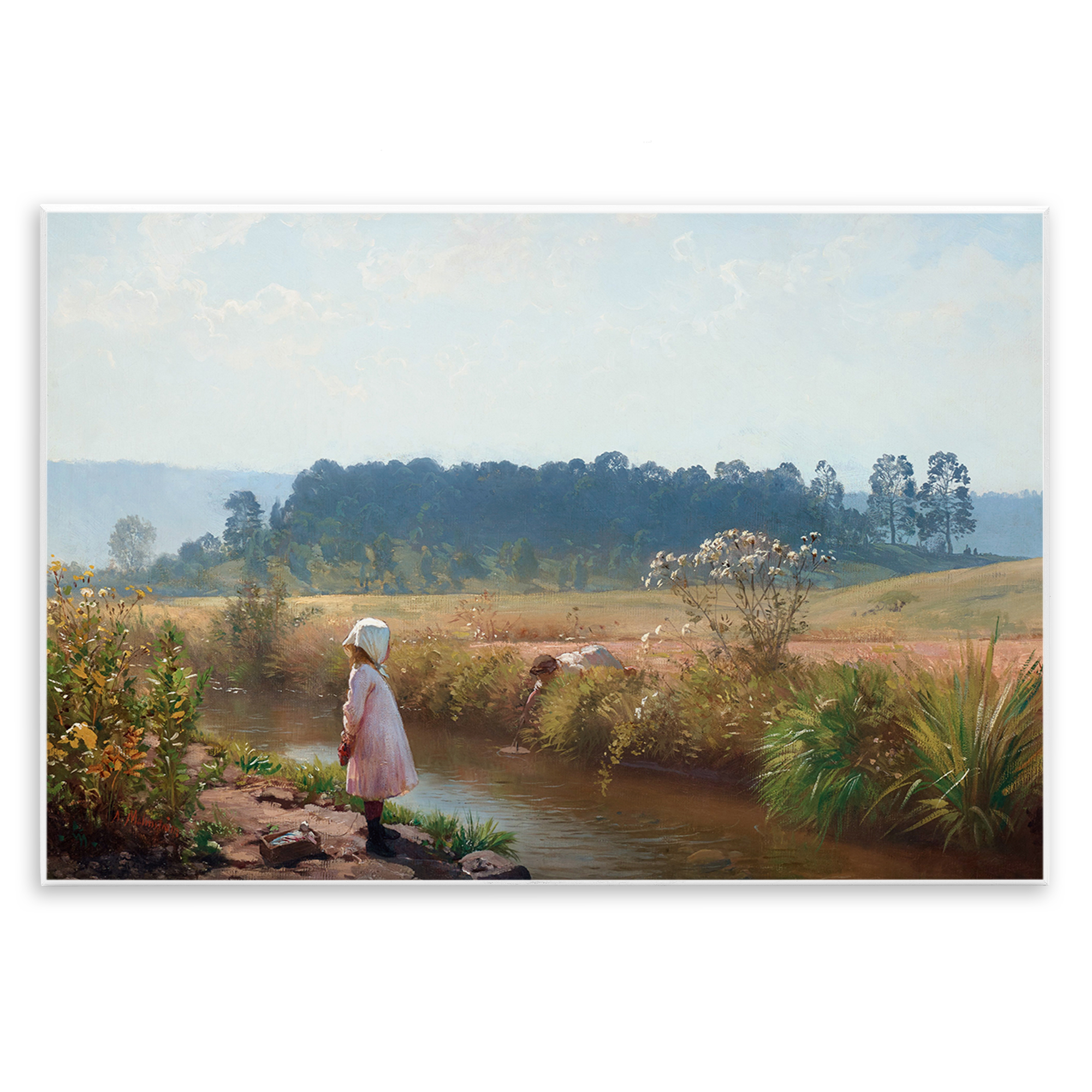 Stupell Industries Down By The River Landscape & Nature Painting Unframed Art Print Wall Art, 19 x 13