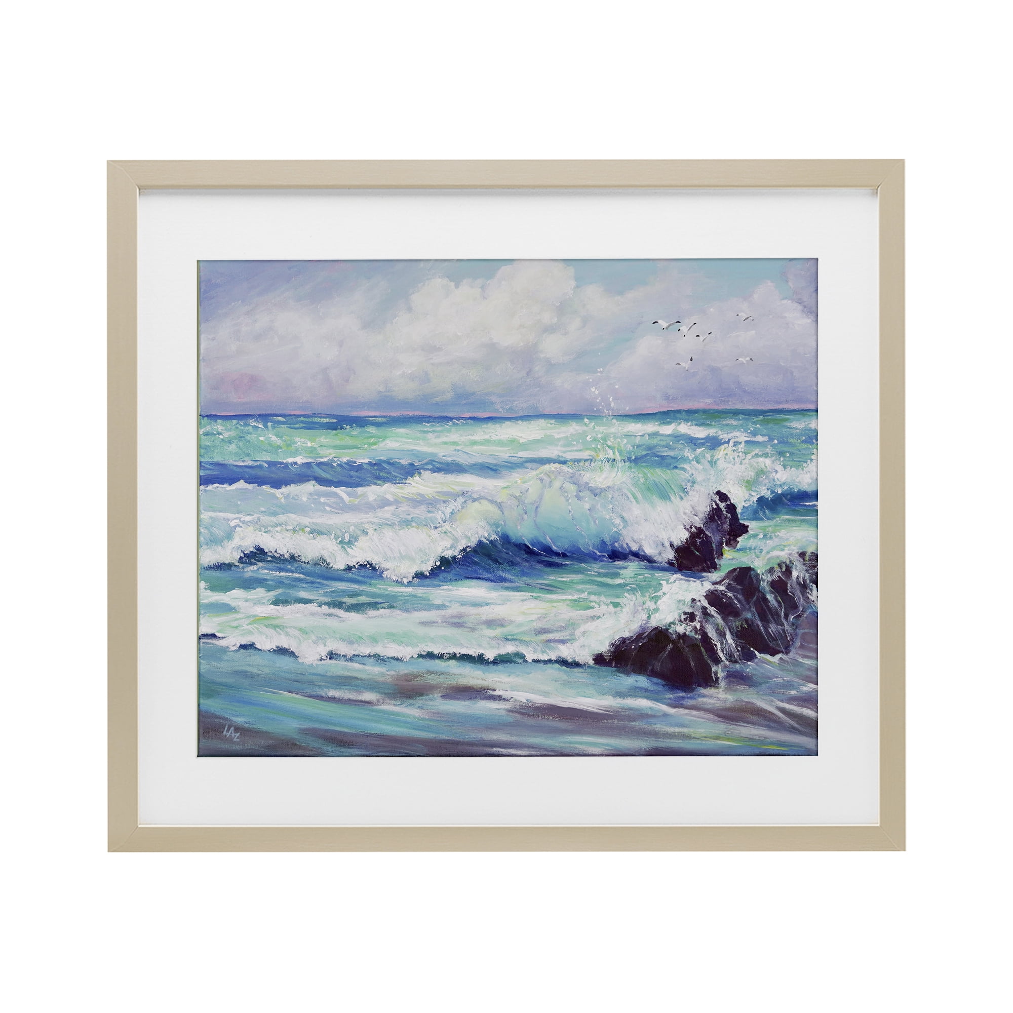 Stupell Industries Down By The Sea Birch Framed Print Under Glass, design by Lee Ann Zirbes