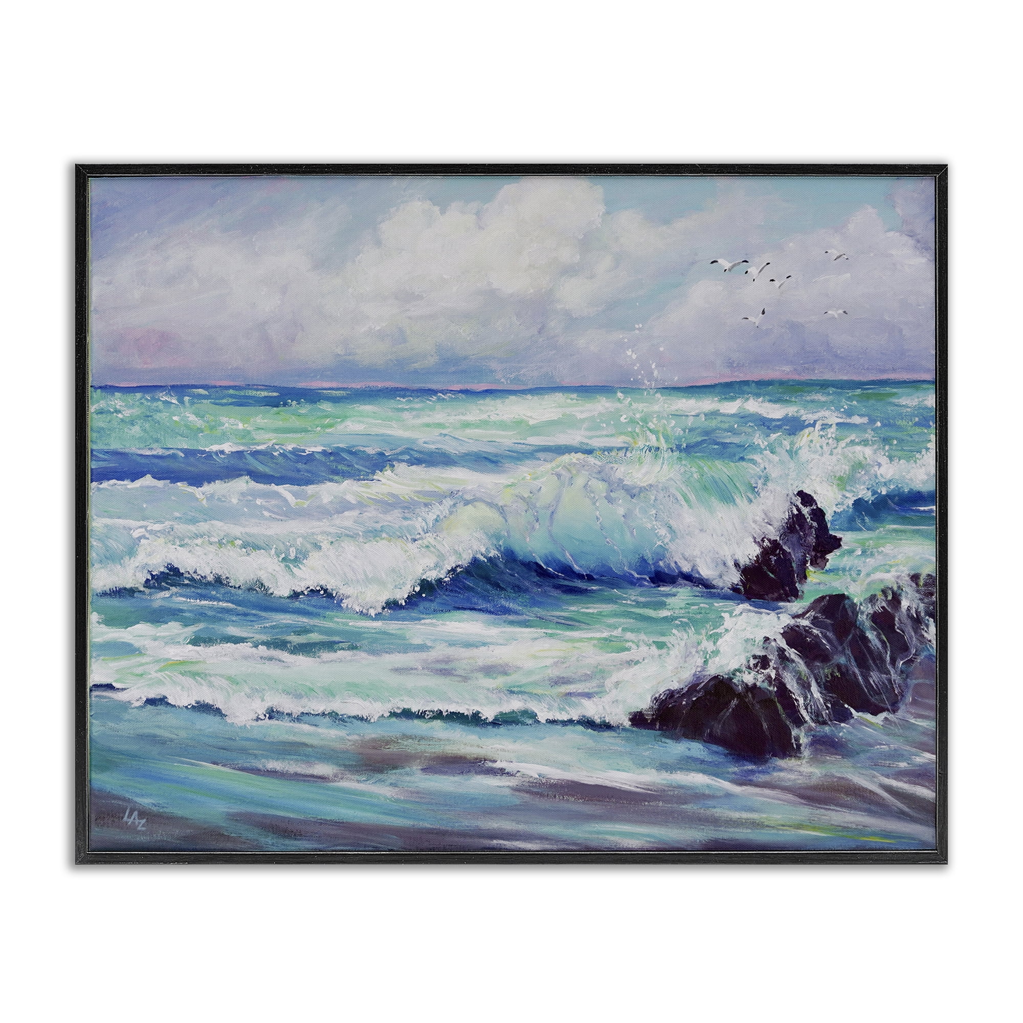 Stupell Industries Down By The Sea Black Framed Giclee Art, design by Lee Ann Zirbes