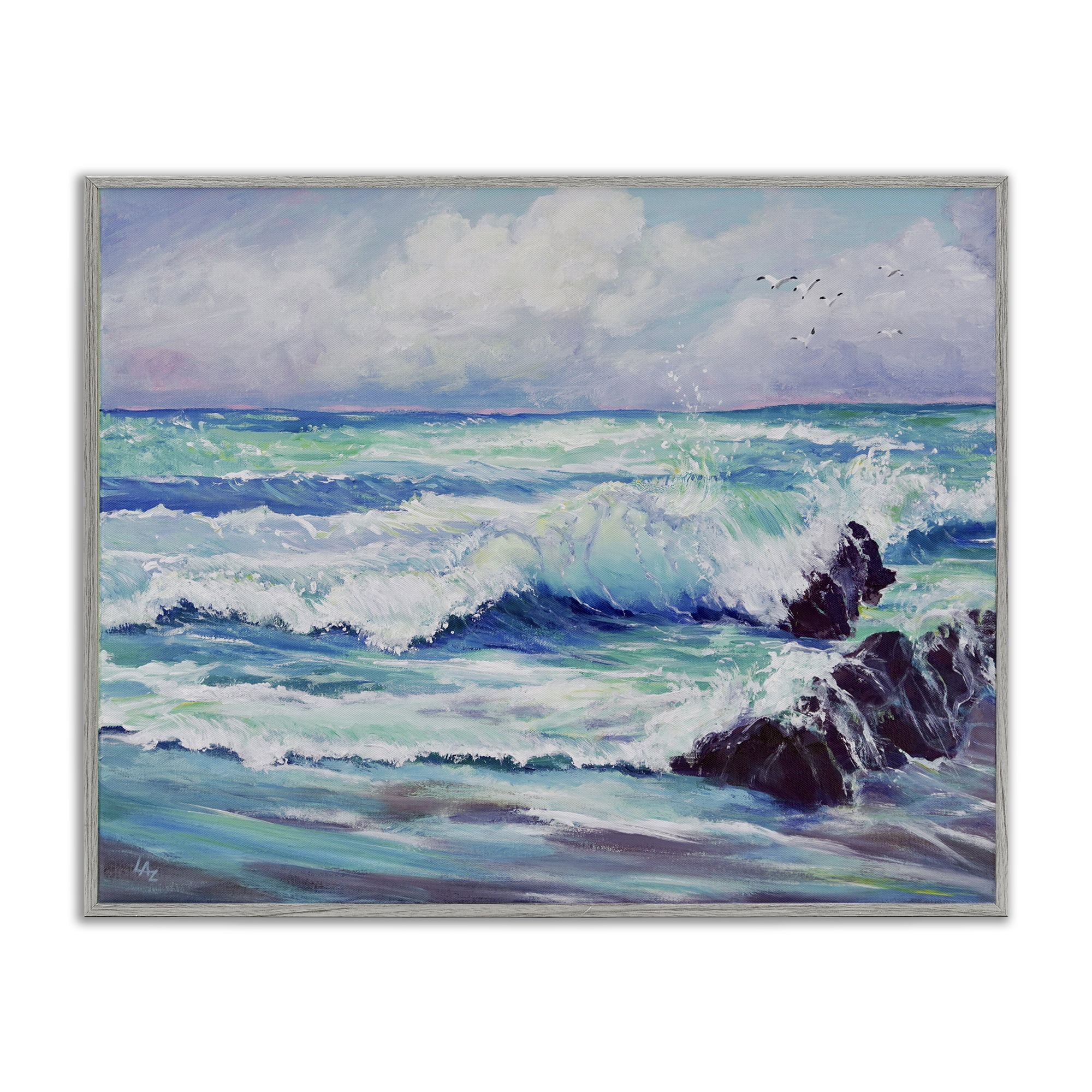 Stupell Industries Down By The Sea Gray Framed Giclee Art, design by Lee Ann Zirbes