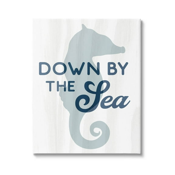 Stupell Industries Down By The Sea Seahorse Graphic Art Gallery Wrapped Canvas Print Wall Art, Design by Lil' Rue