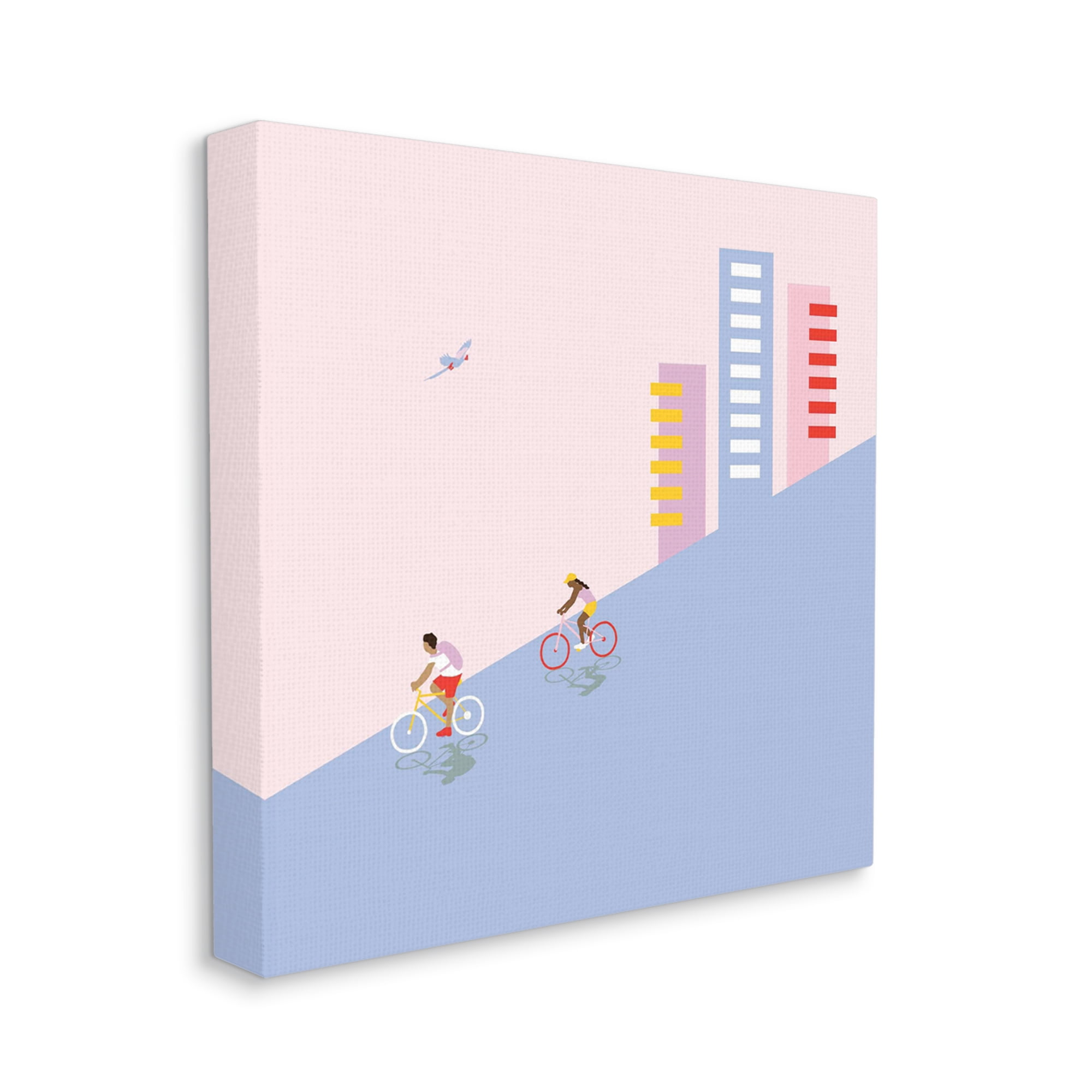 Stupell Industries Downhill Bike Ride Tropical Bird Modern Cityscape, 36 x 36, Designed by Make Much Studios