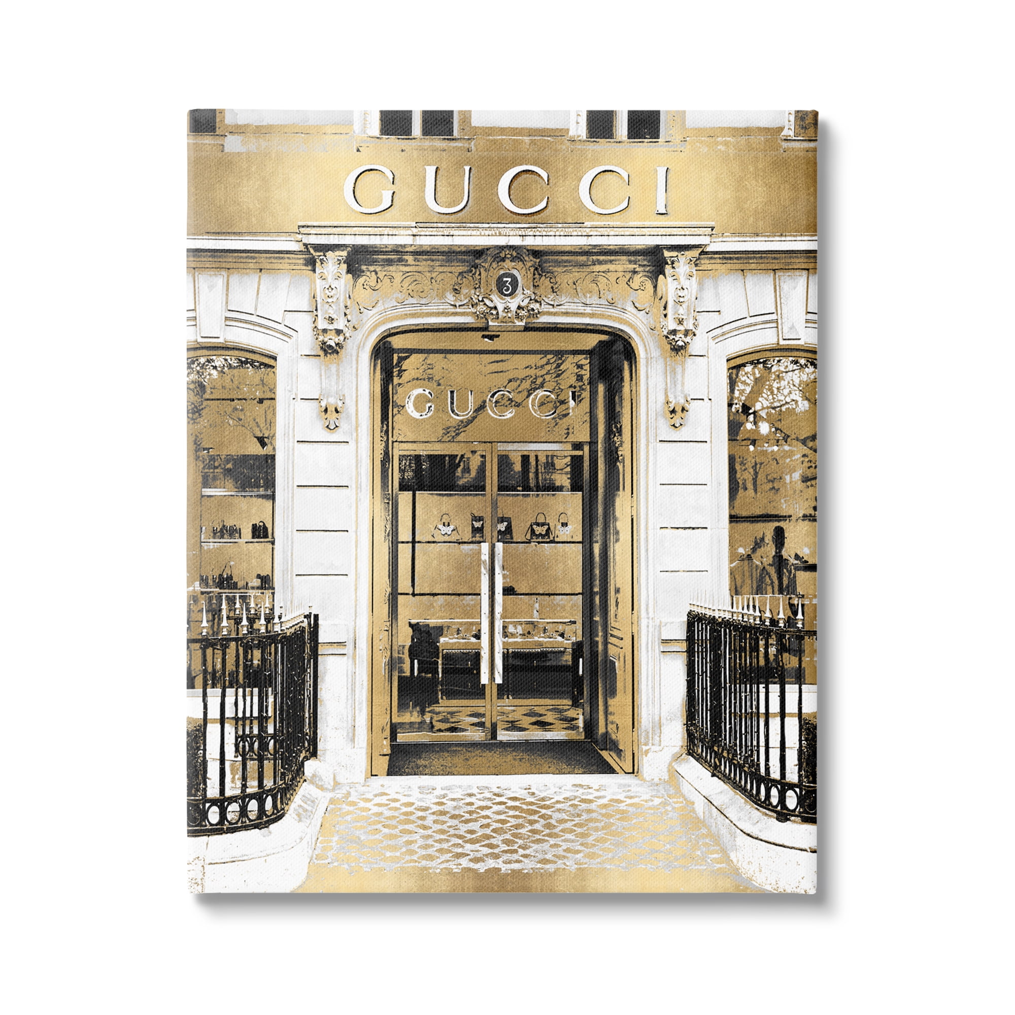 Stupell Industries Downtown Glam Designer Fashion Accessories Shop Architecture Canvas Wall Art, 36 x 48, Design by Madeline Blake