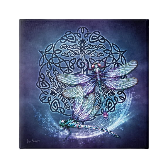 Stupell Industries Dragonfly & Celtic Knot Animals & Insects Painting Gallery Wrapped Canvas Art Print Wall Art, 36 x 36