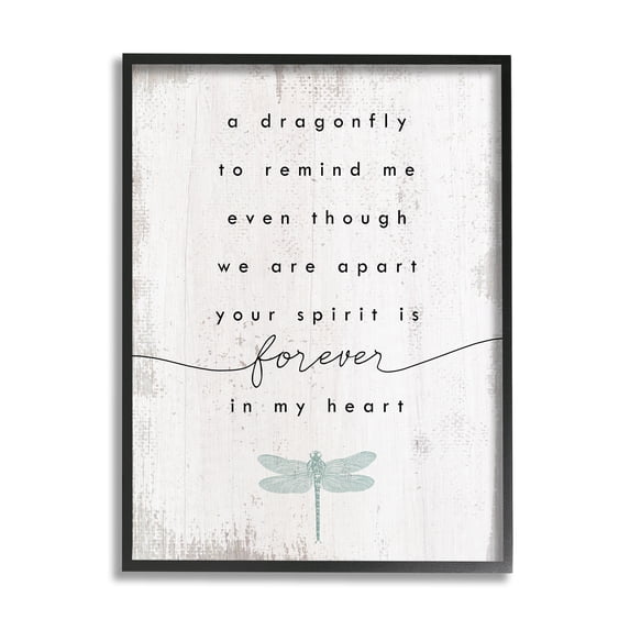 Stupell Industries Dragonfly to Remind Me Grieving Inspirational Insect Phrase,11 x 14, Design by Daphne Polselli