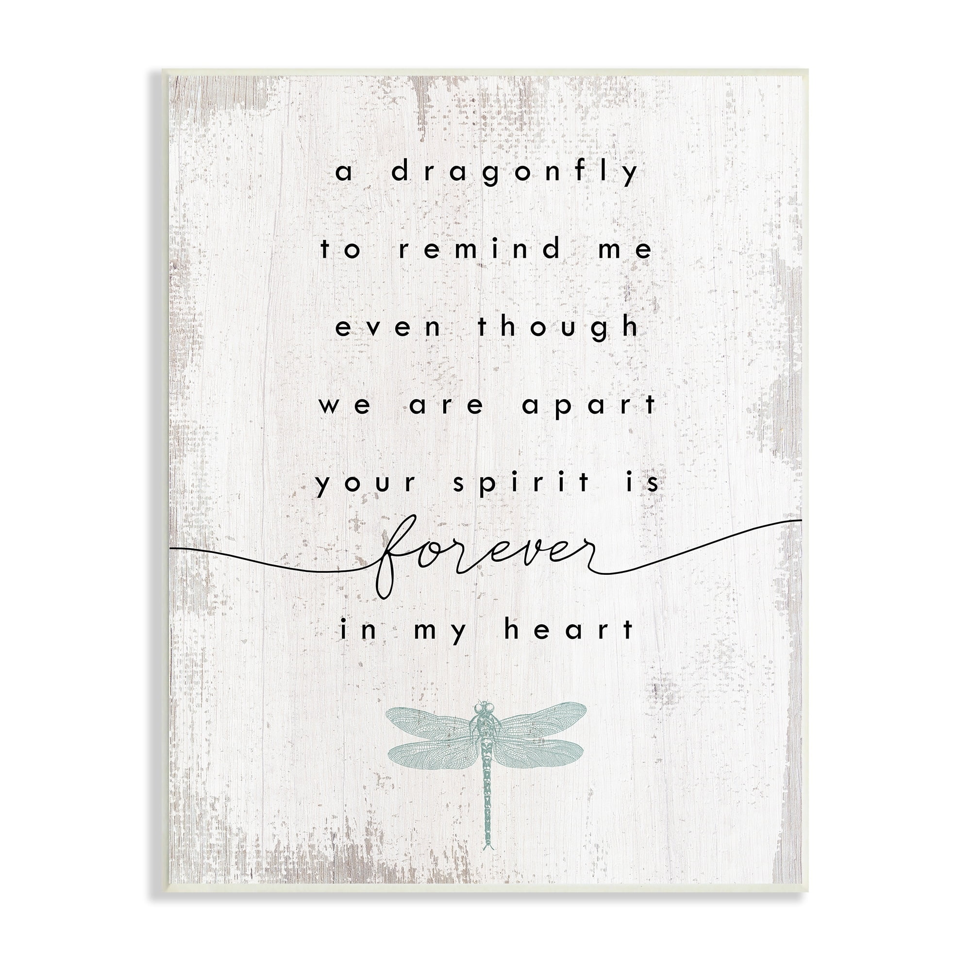 Stupell Industries Dragonfly to Remind Me Grieving Inspirational Insect Phrase,13 x 19, Design by Daphne Polselli